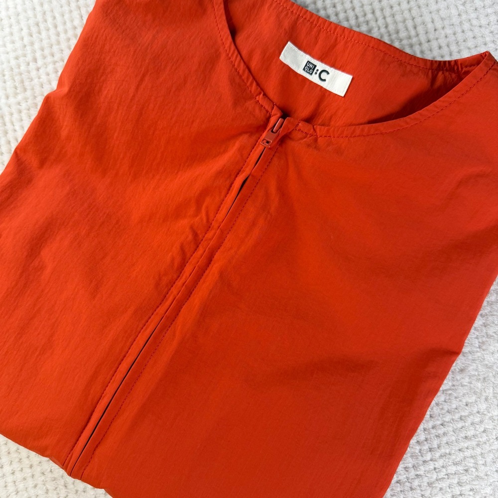 Uniqlo C Clare Waight Keller Utility Vest Orange Zip Up Mesh Lined Large K209